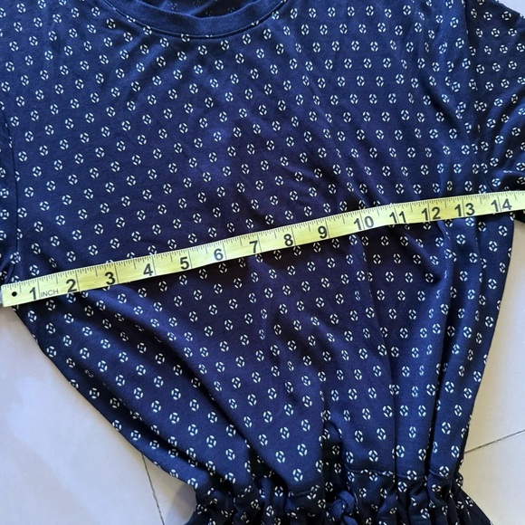 Women's H&M Polka Dot Printed Navy Flutter-Sleeve Dress Size M Spring Midi - Picture 8 of 16